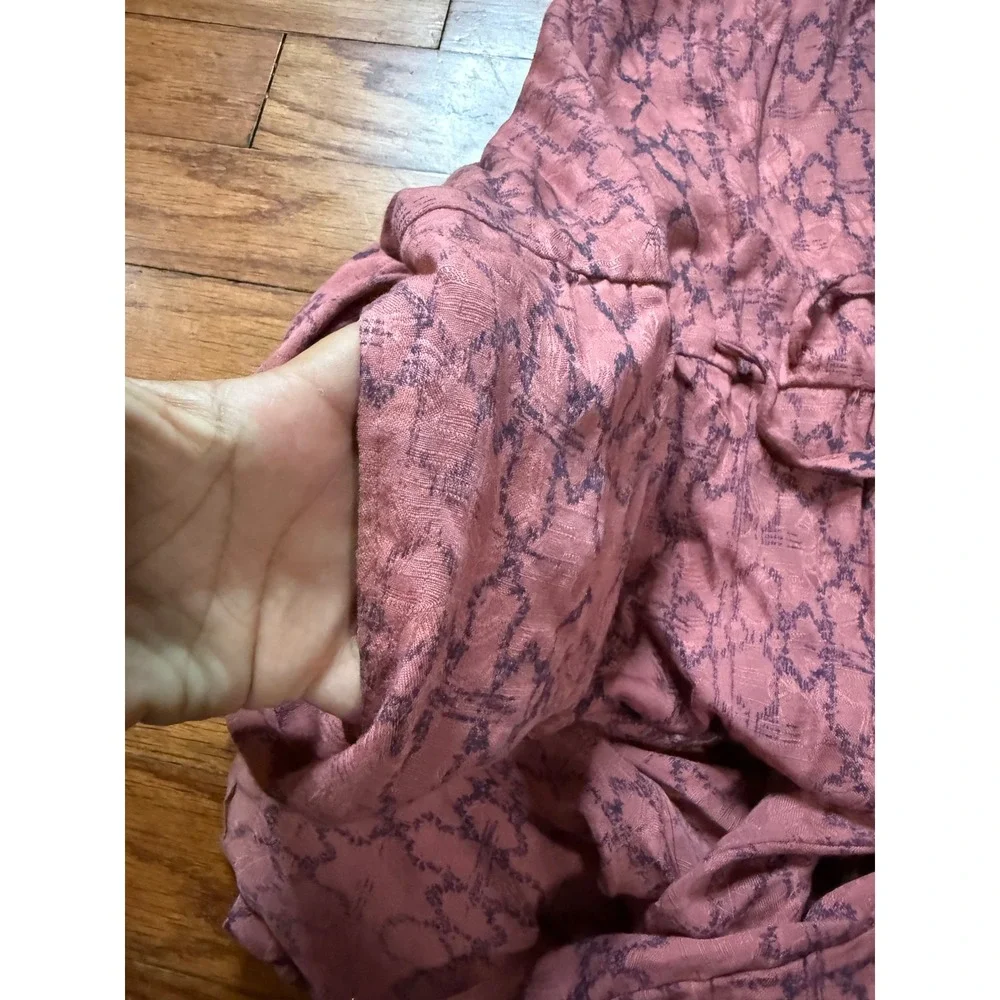 Free People Womens Pink Purple Geometric Print Sleeveless Jumpsuit Size Medium